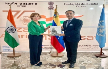 Ambassador Abhishek Singh received Ms. Laura Melo, Country Director of UN World Food Program (WFP) in Venezuela and was briefed on the important activities of WFP in Venezuela